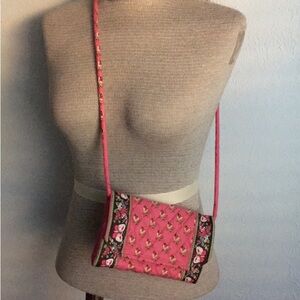 Vintage Vera Bradley Floral Pink Crossbody Bag/ Wallet
